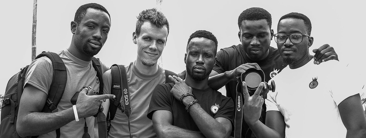 Ich mit der Crew von Royal Pixels in Accra